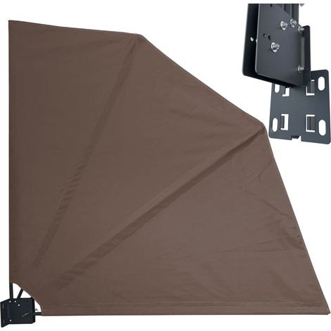 Sichtschutz Fächer 115 x 115 cm EASY MOUNT TAUPE Blickdicht Balkon Trennwand Windschutz Sonnenschutz (1/5)