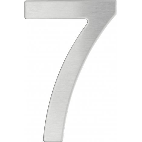 Targa numero civico 7 adesivo acciaio inox 304, altezza 76mm - THIRARD