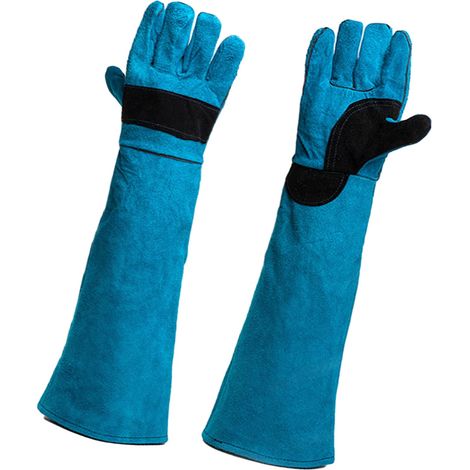 Schutzhandschuhe, 45 cm, Sicherheitsleder, Anti-Biss-Arbeitshandschuhe, Handhabungshandschuhe für Tiere, Baden, Fellpflege, Umgang mit Hund, Katze, Vogel, Schlange, Eidechse, Reptil