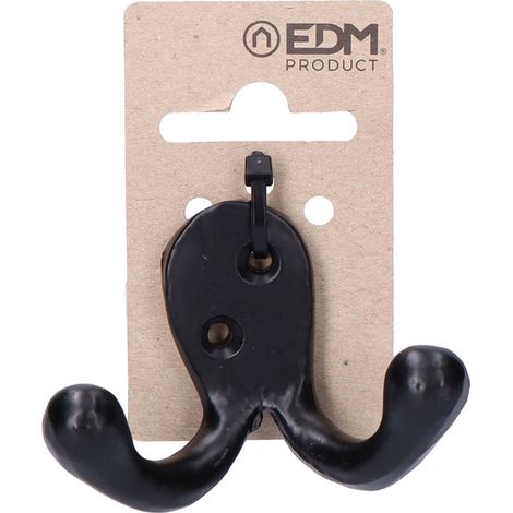 Appendiabiti doppio forgiato nero in pendente EDM in cartone
