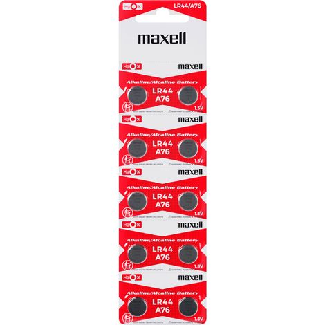PILA MAXELL ALKALINA LR44 BOTON AG13 1,5V BLISTER10