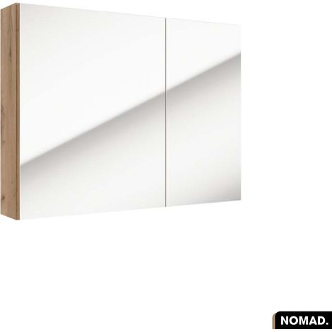 Amoire/Miroir de salle de bain NOMAD OAK 80 x 60 x 15 cm (1/2)