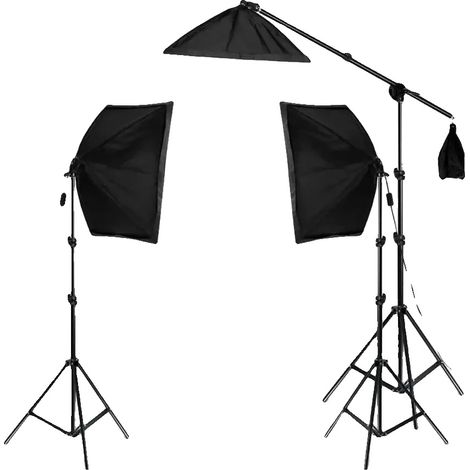 Kit d'éclairage Softbox, ampoules 135 W, softbox 50 x 70 cm, 3 softbox