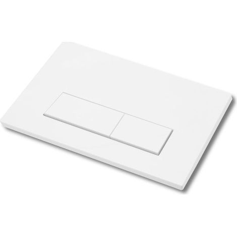 Plaque de Commande Double Chasse - Compatible Geberit Sigma UP300/UP320 - Blanc - Avec Cadre & Leviers - 245×164 mm