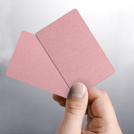 Lot de 50 cartes de visite en alliage d'aluminium gravées, vierges et colorées, accessoires professionnels, or rose (1/5)