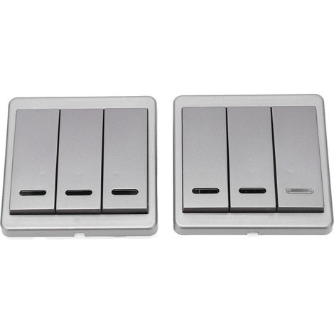 Interrupteur sans fil 3 gang télécommande intelligente pour maison chambre 170-240V, contrôle à distance mural, boîtier encastrable, pack de 1. (1/5)