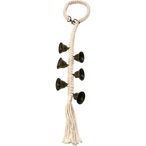 Hängende Türklingel, verstellbarer Türklingelgriffhalter, Vintage-Türklingelanhänger – 74 x 3 cm – Beige (1/4)