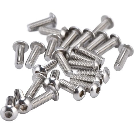 Lot de 100 vis à tête Creuse M4 en Acier galvanisé pour boulons hexagonaux à Six pans Creux entièrement filetés 6/8/10/12/16/20 mm.(12mm) (1/5)