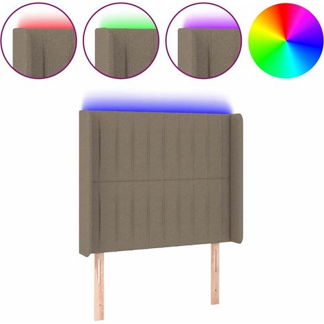 Maison Exclusive - LED Kopfteil Taupe 83x16x118/128 cm Stoff (1/5)
