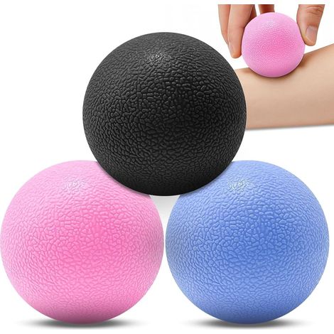Set mit 3 Physiotherapie-Massagebällen, 6 cm kleine Faszienbälle, zur myofaszialen Entspannung, Linderung von Plantarfasziitis, für Rücken, Schultern, Füße und Nacken (1/5)