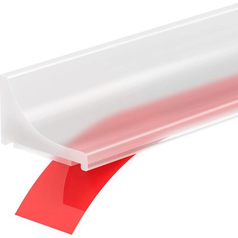 (Transparent-450cm - 14.76ft)Shower Threshold Water Dam Barrier Collapsible Self-Adhesive Water Blocker Stopper for Floor Bathroom Kitchen Bathtub Sink (1/4)