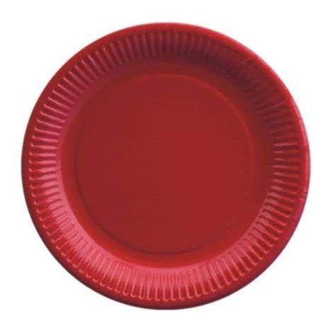 Piatti di carta rotondi 20 pezzi rosso