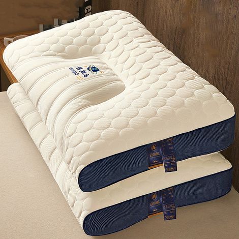 Oreiller En Caoutchouc Naturel - Noyau Latex Thaï Pour Soutien Cervical - Pour Sommeil À Domicile Ou En Résidence Étudiante - 48 x 74 cm - 1 Pièce (1/5)