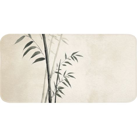 TAPIS DE BAIN Japandi - Bambou - Beige 120x60 cm