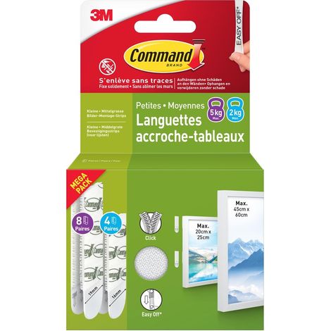 Paquete de 12 tiras adhesivas blancas Command 3M COMMAND (1/5)