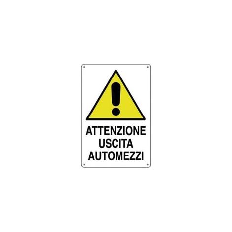 CARTELLO ATTENZIONE USCITA AUTOMEZZI- - cm.50x70h. - 10 pezzi