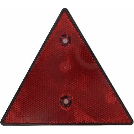 Catadioptre triangle rouge à visser 155 x 137mm réflecteur remorque tracteur voiture véhicule agricole (1/2)