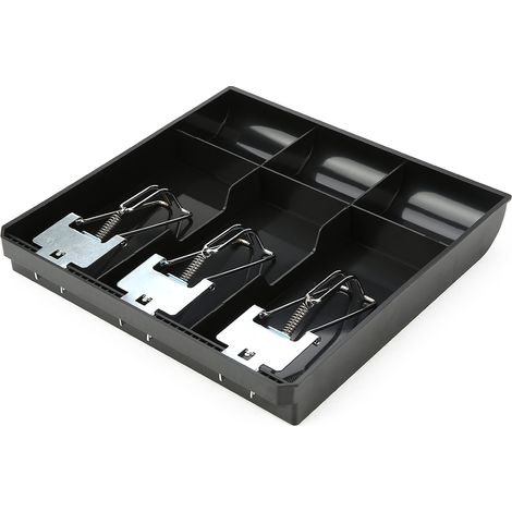 Kassenschubladen-Innenausstattung, dreifach Schublade mit Metallclip (schwarz) (1/5)