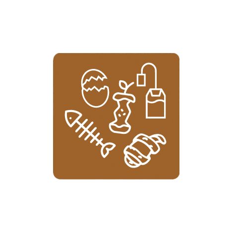 Picto magnétique Collec 45x45 mm - biodéchets - marron - RAL 8001