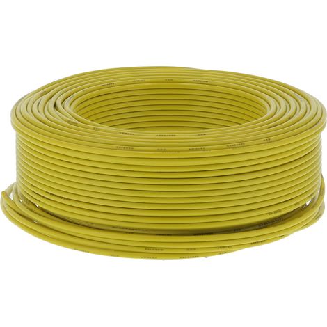 Câble conducteur électrique isolé BVV-1x1, 7 conducteurs, revêtement PVC, 100 m / 328,1 pi, 300 V CA, jaune (1/5)