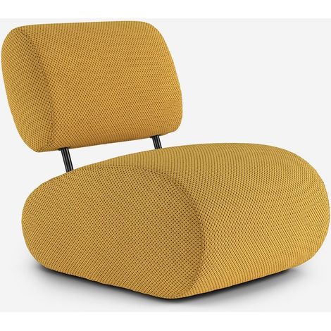 Samtgepolsterter Sessel im modernen Design für Wohnzimmer Tux - Gelb (1/5)