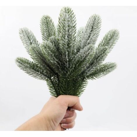 Branches artificielles, 24 branches de pin artificielles de Noël, guirlande d'aiguilles de pin en plastique, branche de sapin artificielle verte pour décoration de Noël, sapin de Noël, cadre de porte, (1/4)