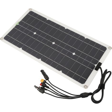Panneau solaire 250W monocristallin avec régulateur, chargeur double ports USB 12V 24V 48V, haut rendement de conversion pour camping-car.