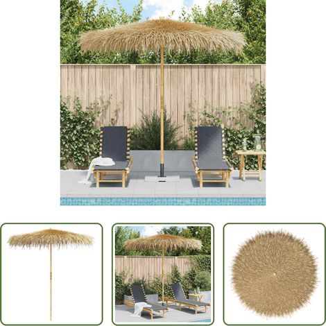Parasol de terrasse - Parasol en bambou avec toit en feuille de bananier 210 cm (1/5)