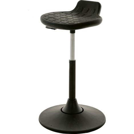STIER Drehhocker Multibeweglich PU-Sitz schwarz 490-680mm 12° Neigung Rückenstütze (1/4)