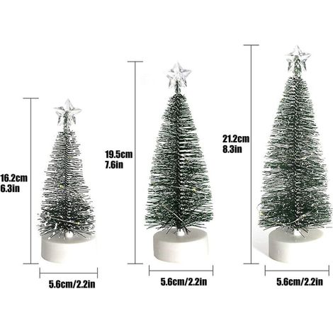piccoli alberi di Natale luminosi per la decorazione della tavola, albero di Natale luminoso, decorazione per feste di Natale, decorazione in miniatura per la tavola, decorazione per la casa e l'uffic (1/4)