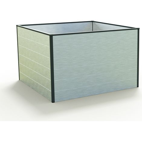 GFP Huerto urbano Jardinera Aluminio Christina - 119x119x77 cm - aluminio natural (1/2)