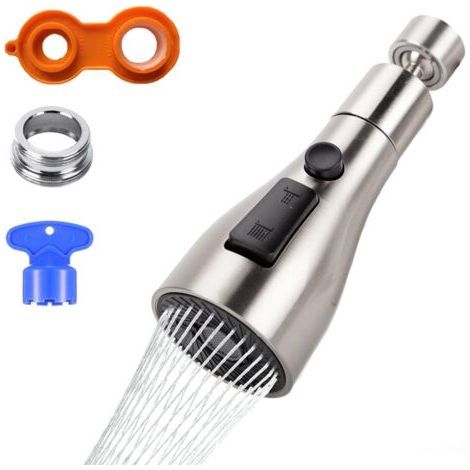 FENOPLASTICA360°Rotatif Mousseur Robinet Economie Eau FM22/M24,3 Modes Tête Douchette Robinet Cuisine,Adaptateur Douchette  Cuisine,Aérateur de Embout Robinet Cuisine,Brise Jet De Robinet Cuisine (1/5)