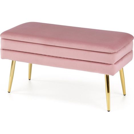 Banco tapizado Houston 1255, Rosa + Dorado