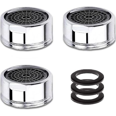 M20 Wasserhahn-Luftsprudler, 3-teiliger wassersparender Wasserhahn-Luftsprudler mit Edelstahlfilter, Wasserhahn-Filter-Luftsprudler (20 mm Außengewinde) (1/4)