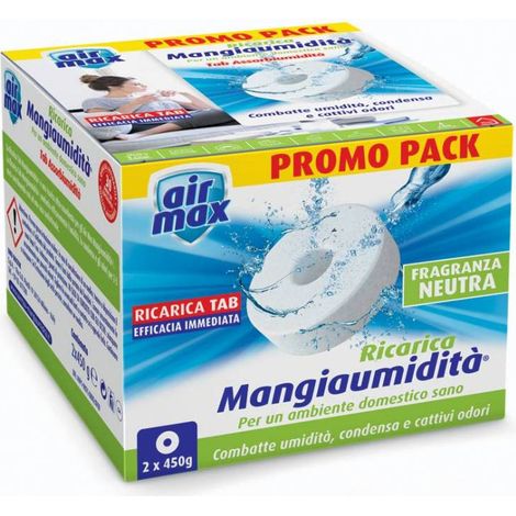 AIRMAX ASSORBIUMIDITA RICARICA TAB NEUT 450G 2PZ - 12 pezzi