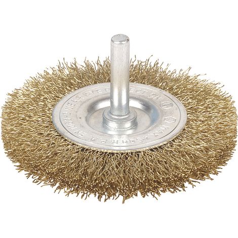 Spazzola Metallica Circolare per Trapano in Ottone Esagonale Levigare Wolfcraft