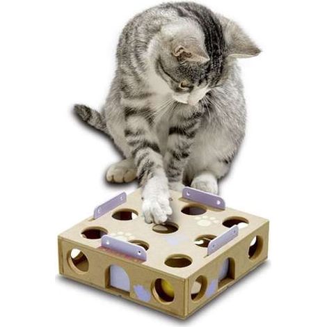 K Smart Cat - Box di attivitМК 6 x 22 x 22 cm giocattolo per l'intelligenza con una palla a sonagli (1/4)