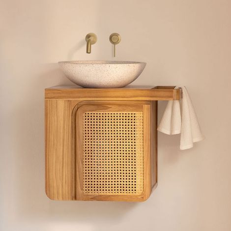 SKLUM Georgy hängendes Badezimmermöbel-Set aus Teakholz                                   
