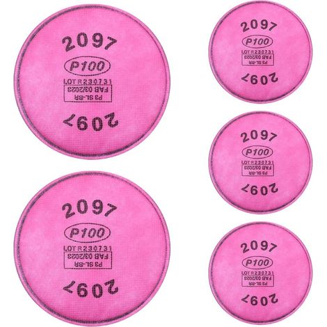 2097 Lot de 5 filtres à particules en coton pour vapeurs organiques et particules Rose