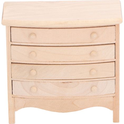 Meuble à tiroirs miniature en bois pour maison de poupée, modèle réduit réaliste fait main, échelle 1:12. Table de chevet pour maison de poupée. (1/5)