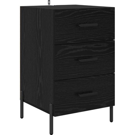 Maison Exclusive - Armadio da Notte Rovere Nero 40 x 40 x 66 cm Legno multistrato