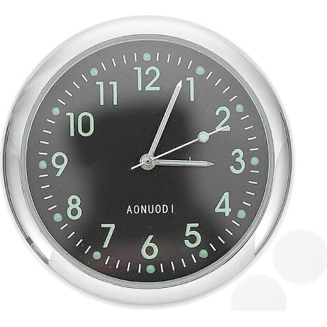 Horloge décorative autocollante pour voiture, horloge en métal, horloge numérique pour voiture, décoration-4X4CM-Black 1