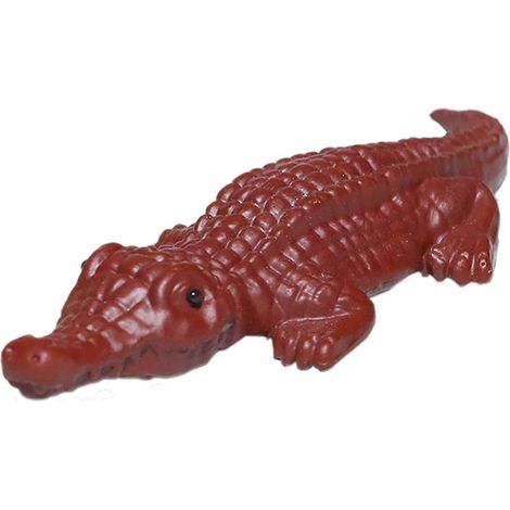 Ornement de cérémonie du thé en argile violette, figurine de crocodile à poser sur une table ou une étagère, pour appartement ou extérieur.-Red (1/5)