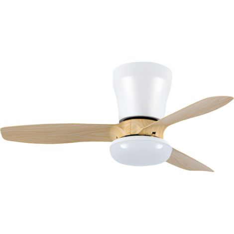 Ventilador Dc Cain 15w 1800lm Blanco/haya 3aspas 62d 300 0k-4200k-6500k Regulable Intensidad+Remoto+temporizador+memoria
