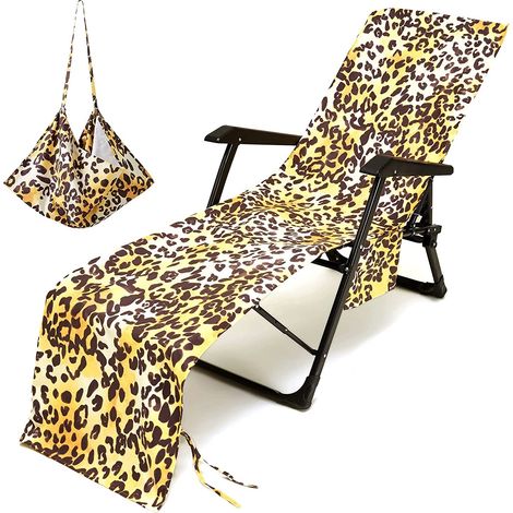 Serviette de plage, housse de chaise longue avec poches, serviette de piscine pour terrasse et jardin. (1/5)