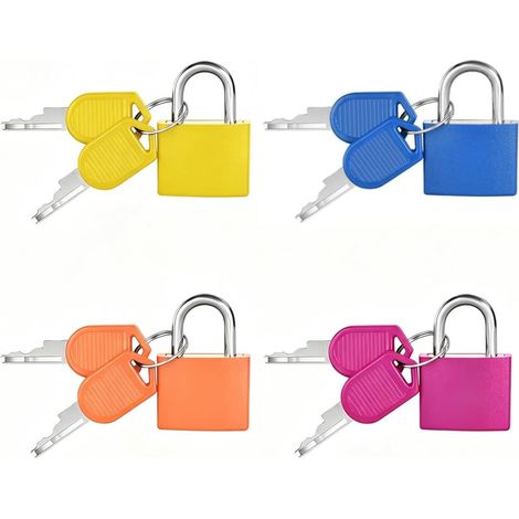 kleine Gepäckschlösser, kleine Vorhängeschlösser mit 2 Schlüsseln, mehrfarbige Mini-Gepäckschlösser, Kofferschlösser für Gepäck, kleine Kofferschlösser für Reisen/Koffer/Schließfächer (30 x 23 cm) (1/5)