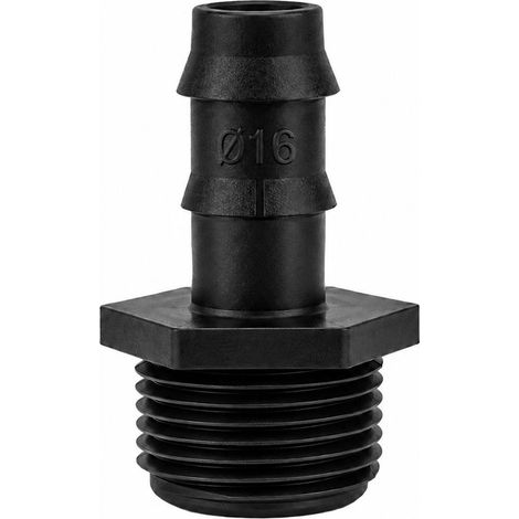 Enlace Union Rosca Macho 3/4 A Toma Para Tuberias Goteo Ø 16 mm. (Bolsa 100 Pzs) Riego Por Goteo, Microaspersión, Nebulizacion
