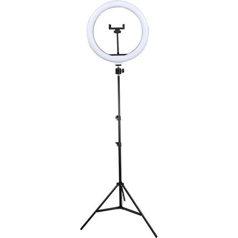 Anneau Lumineux 12" avec Trépied Extensible 160 cm, 3 Modes de Lumière & 10 Niveaux de Luminosité, Lampe LED Selfie avec Télécommande pour TikTok, Youtube, Streaming en Direct, Photographie (1/5)