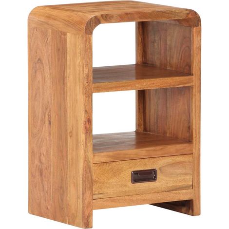 Maison Exclusive - Comodino 40x30x60 cm in Legno Massello Acacia Finitura Ambra (1/5)