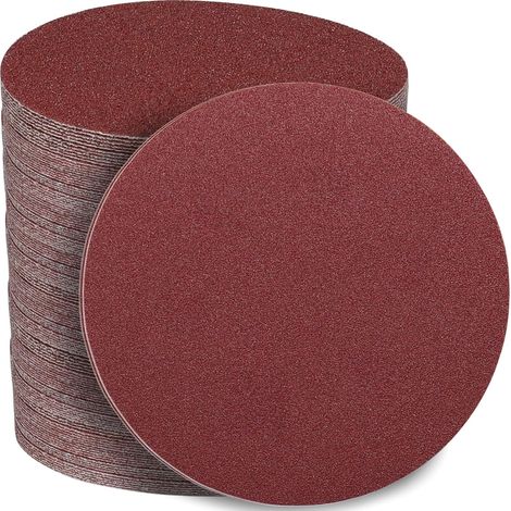 100 Pièces Disques Abrasifs 150mm Grain Mixte 40/60/80/120/180/240/320/400/600/1000 Papier Poncer no Trous Disque Poncage